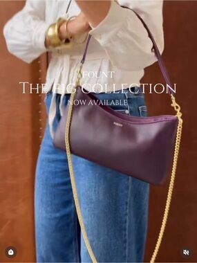 Fount mini Kinsley Shoulder Bag in fig-chain included